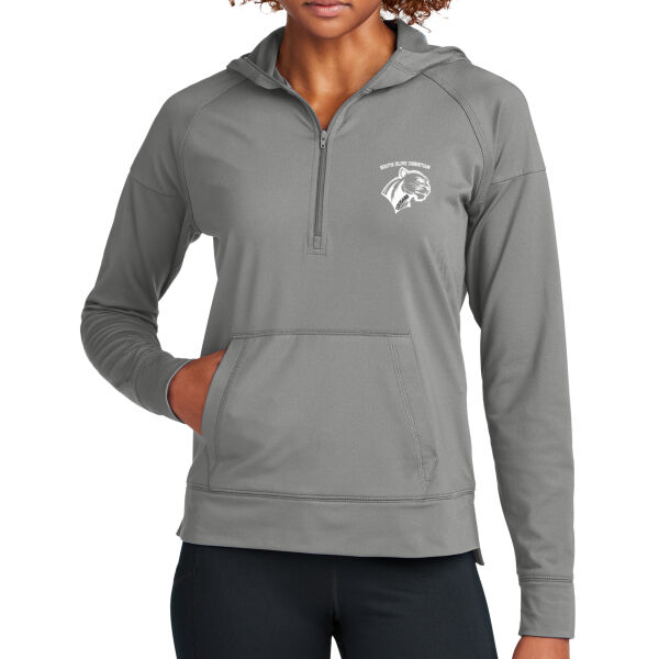 Ladies Sport Wick ® Stretch 1/2 Zip Hoodie 2 Thumbnail
